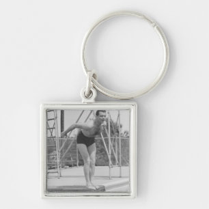 Man on Diving Board Keychain