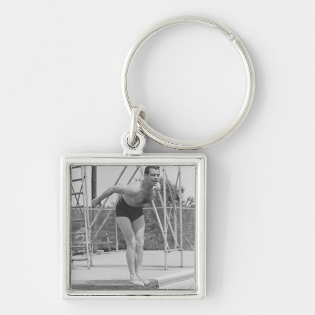 Man on Diving Board Keychain (Front)