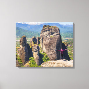 Man on Peak   Mountain Summit Canvas Print