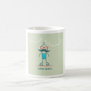 Man On Rollerskates Coffee Mug