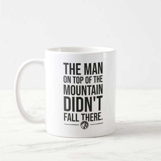 Man On Top Of Mountain - Gym, Hustle, Success Coffee Mug (Left)