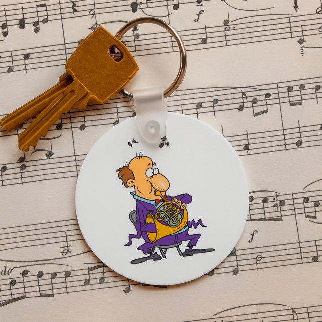 Man Playing A French Horn Keychain (Creator Uploaded)