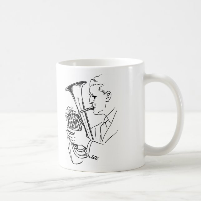 Man Playing Euphonium Musical Instrument Coffee Mug (Right)