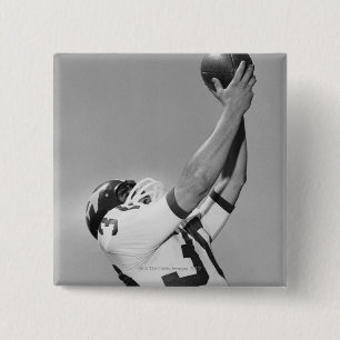 Man Playing Football 2 Inch Square Button