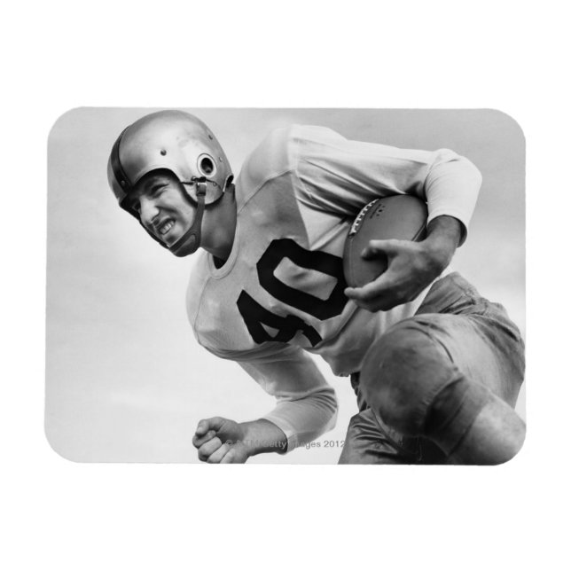 Man Playing Football 3 Magnet (Horizontal)