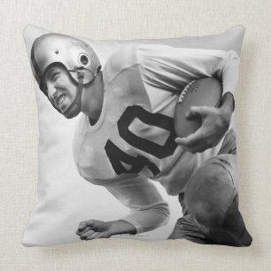 Man Playing Football 3 Throw Pillow