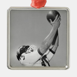 Man Playing Football Metal Ornament