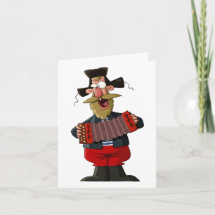 Man Playing The Accordion Card