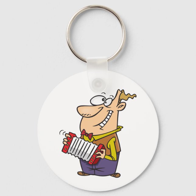 Man Playing The Accordion Keychain (Front)