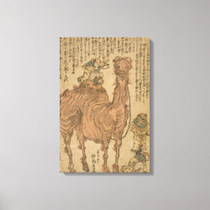 Man Playing Triangle on Camel Canvas Print