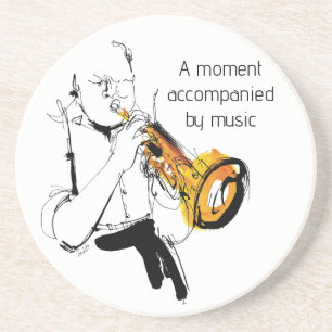 Man playing trumpet coaster
