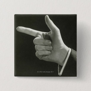 Man Pointing 2 Inch Square Button