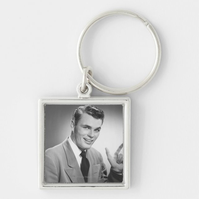 Man Pointing 2 Keychain (Front)