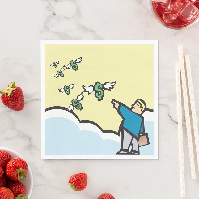 Man Pointing At Money With Wings Napkin (Creator Uploaded)