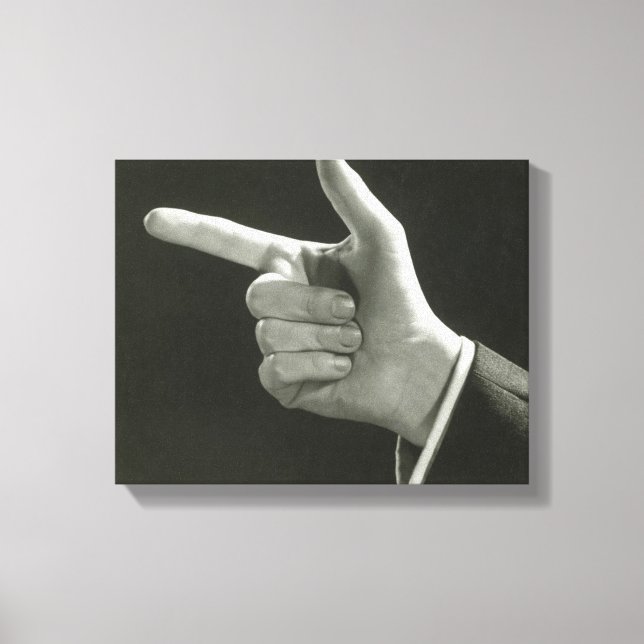 Man Pointing Canvas Print (Front)