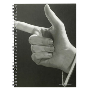 Man Pointing Notebook