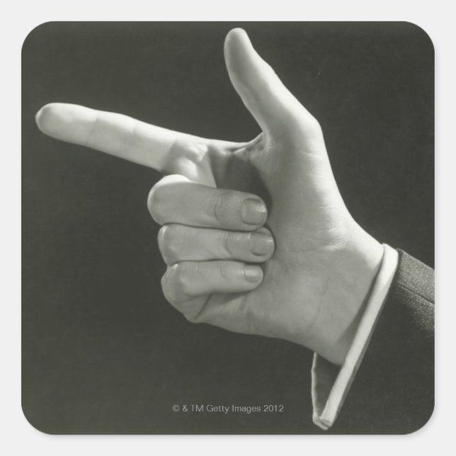 Man Pointing Square Sticker (Front)
