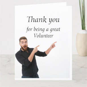 Man Pointing Thank You Great Volunteer