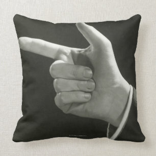 Man Pointing Throw Pillow
