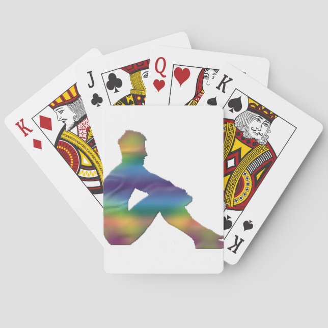 Man Posing Playing Cards (Back)