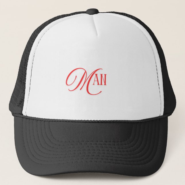 MAN Printed Text Handsome Comfort Black Colour Wea Trucker Hat (Front)