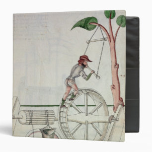 Man Putting into Motion a Wheel-Driven Well Binder