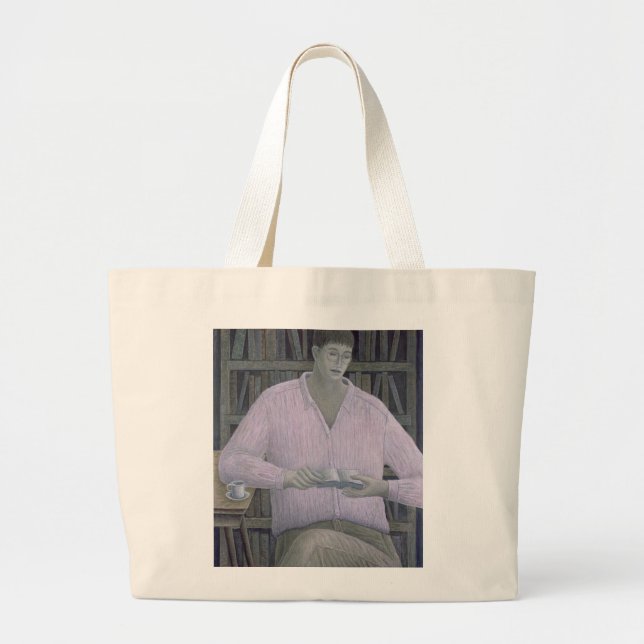 Man Reading 1998 Large Tote Bag (Front)