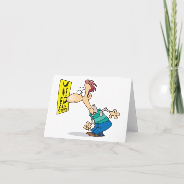 Man Reading An Eye Chart Thank You Card (Front)