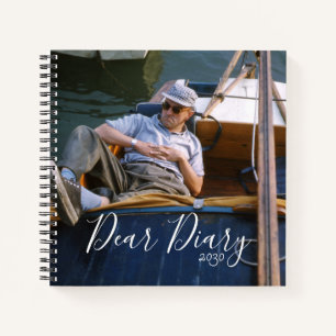 Man Relaxing on a Boat Mid-century Dear Diary Notebook