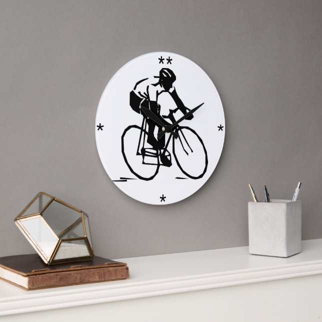 Man Riding a Bicycle - Custom Clock (Office)