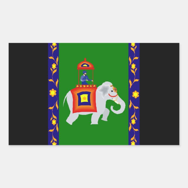 Man riding Elephant Sticker (Front)