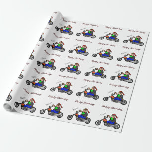 Man Riding Motorcycle Gift Wrap
