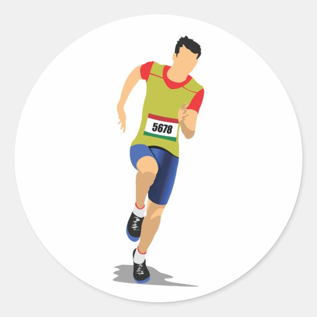 Man Running Athletics Stickers (Front)
