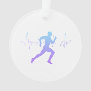 Man Running Runners Silhouette Gradient   Ornament