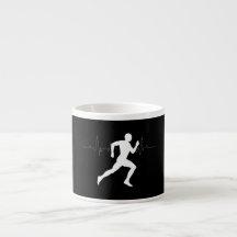 Man Running Runners Silhouette HeartBeat Line