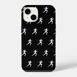 Man Running Runners Silhouette HeartBeat Line  iPhone 14 Case