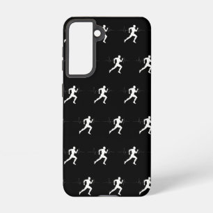 Man Running Runners Silhouette HeartBeat Line  Samsung Galaxy Case