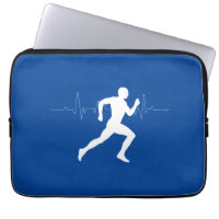 Man Running Runners Silhouette on Blue Backgroun