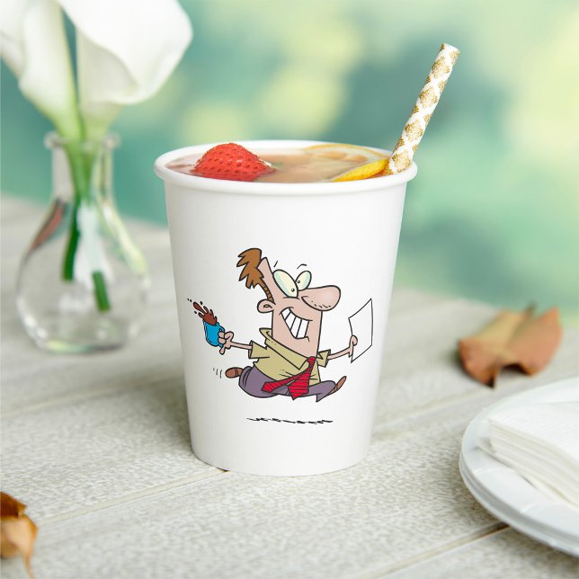 Man Running With Coffee Paper Cups (Creator Uploaded)