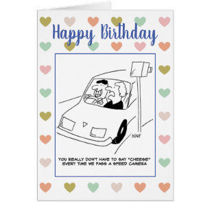 Man says "cheese" passing a speed camera