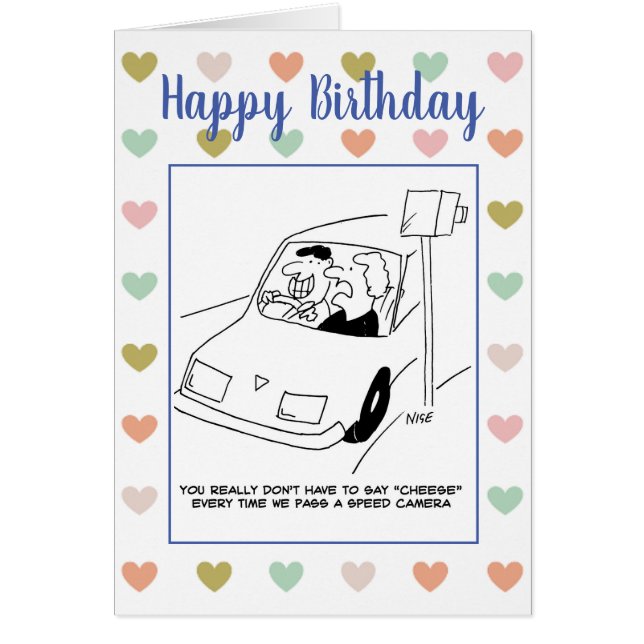 Man says "cheese" passing a speed camera (Front)