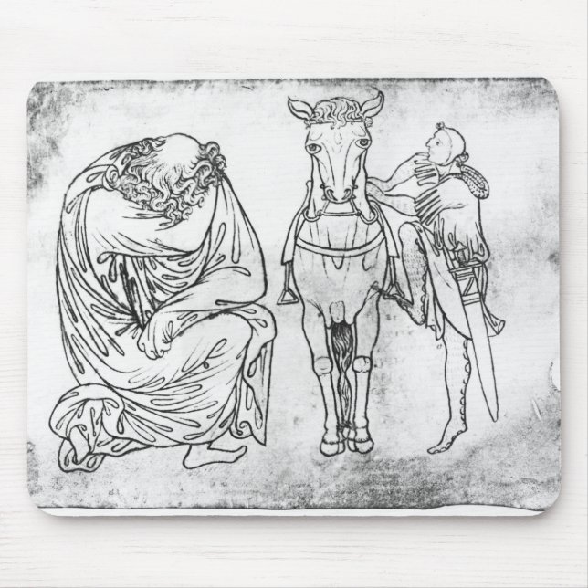 Man seated, Knight mounting his horse Mouse Pad (Front)