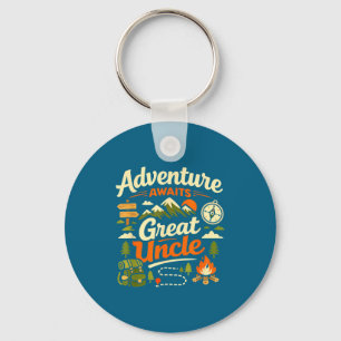 Man Shirt Adventure Awaits Great Uncle Hiking Keychain