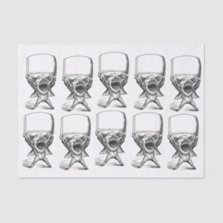 Man Shouting Holding Blank Sign Decoupage Collage Tissue Paper