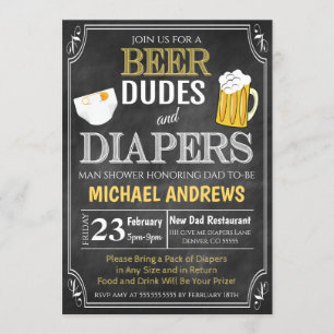 Man Shower Baby Invitation