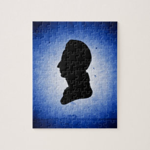 "Man Silhouette on Blue" puzzle