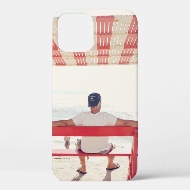 Man sitting on bench near beach Case-Mate iPhone case (Back)