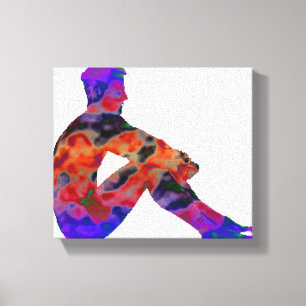 Man Sitting Stretched Canvas Print
