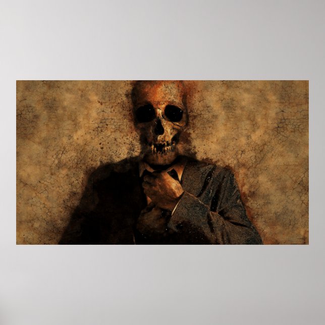 Man skull background texture death poster (Front)