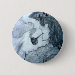man smoking pipe manga anime 2 inch round button